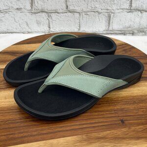 Abeo Balboa AW400 Womens 8 Green Black Comfort Thong Sandals